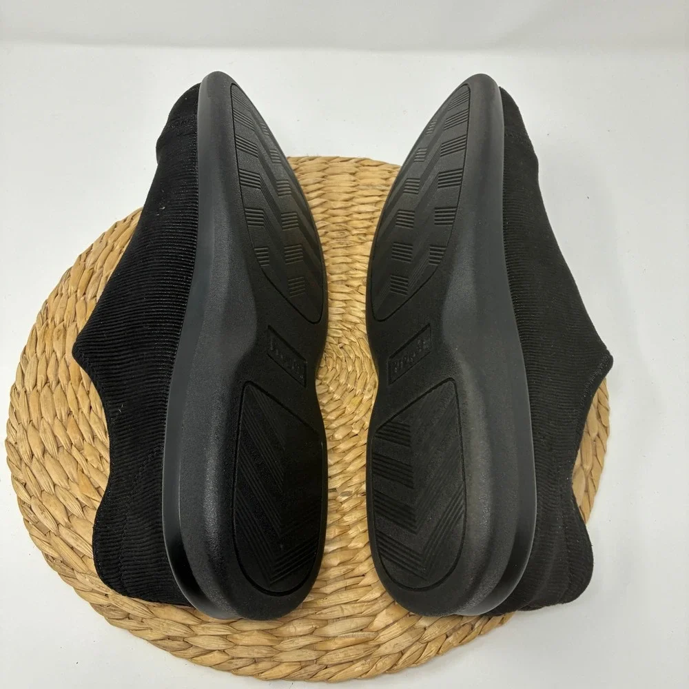 Propet M0202 Cush N Foot Mens 12 D Black Corduroy Hook Loop Recovery‎ Slippers
